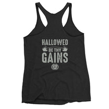 Load image into Gallery viewer, Hallowed Be Thy Gains Racerback Tank for gymsharks and gymrats back