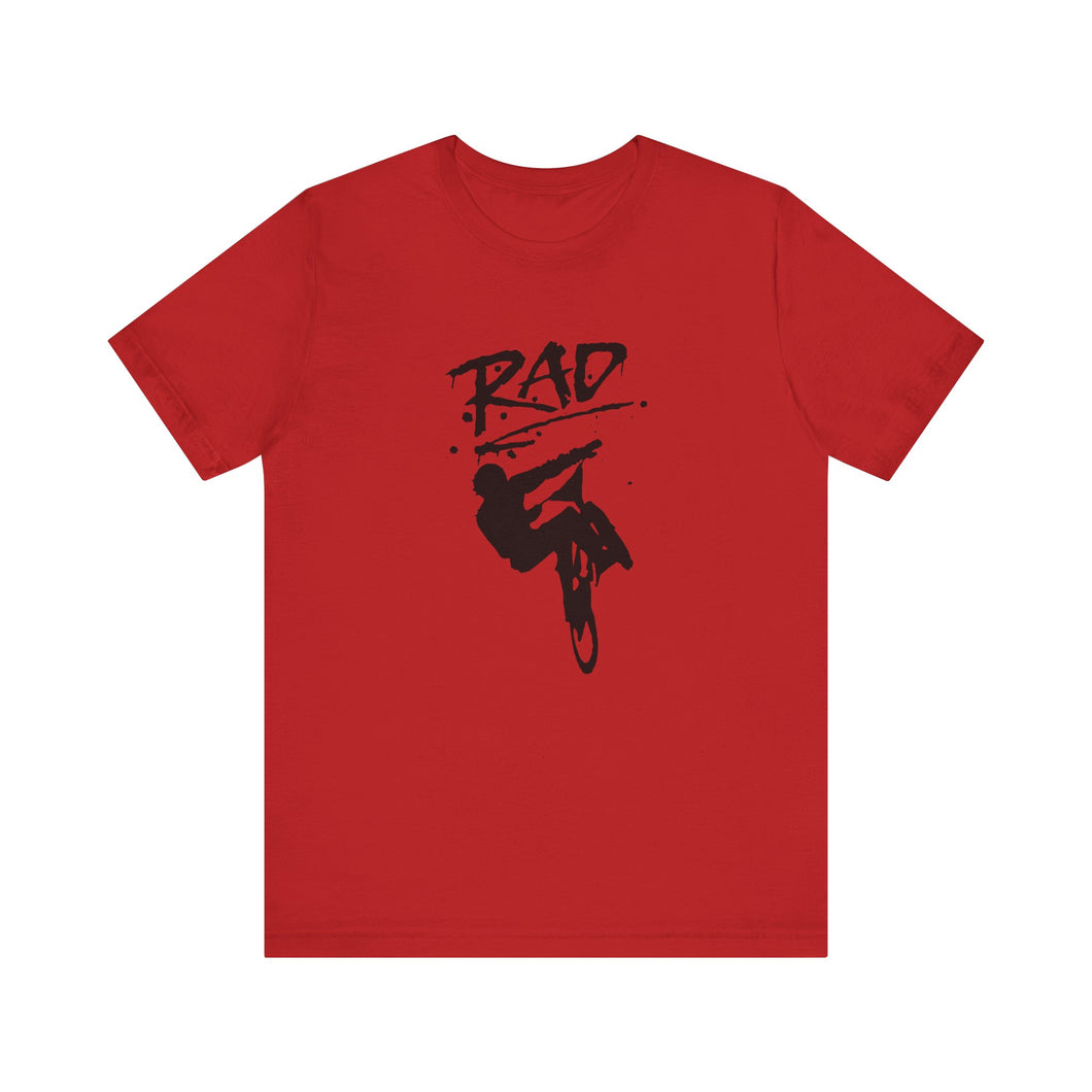 RAD BMX Trick Silhouette Tee - Red | Retro 80s Film Tribute | VTown Designs