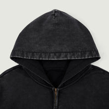 Load image into Gallery viewer, Wear Your Horror Heart | Beetlejuice LOVE TO DEATH Zip Hoodie [HOOD, CLOSE-UP]
