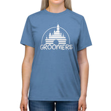 Load image into Gallery viewer, &quot;Groomers&quot; Unisex Tee - Bold Statement Design Challenging &quot;The Mouse&quot; (On Model)
