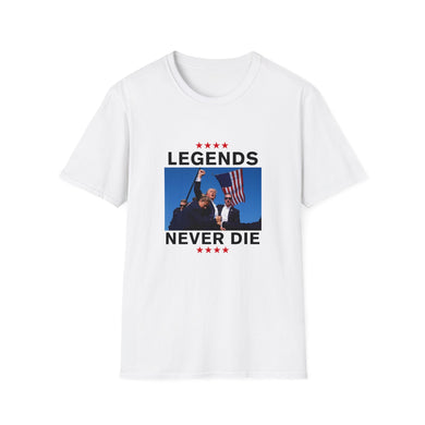 Legends Never Die Trump 2024 T-Shirt - Unisex MAGA Apparel [White Tee]