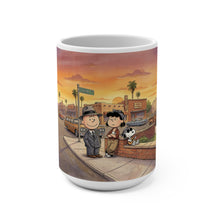 Load image into Gallery viewer, 15oz Ceramic Mug Peanuts Phoenix Arizona Sunset Street Scene
