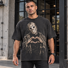 Load image into Gallery viewer, Wear Your Horror Heart | Jason LOVE TO DEATH Oversized Tee
