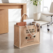 Load image into Gallery viewer, Meet_Me_on_Main__Verrado_Jute_Tote_Bag_Lifestyle03_Mockup.png_16434191
