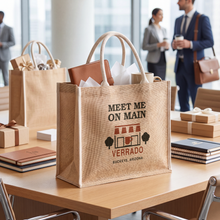 Load image into Gallery viewer, Meet_Me_on_Main__Verrado_Jute_Tote_Bag_Lifestyle04_Mockup.png_16434192
