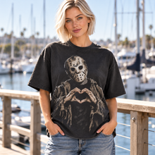 Load image into Gallery viewer, Wear Your Horror Heart | Jason LOVE TO DEATH Oversized Tee
