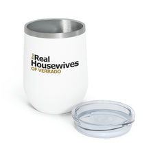 Load image into Gallery viewer, Real housewives of verrado steel wine tumbler with lid off
