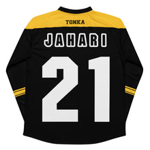 Load image into Gallery viewer, Tonka Jahari “Would Never” Recycled Hockey Fan Jersey – Limited Edition

