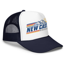 Load image into Gallery viewer, New Castle Pride You Wear | Colorado Trucker Hat (White/Navy, Side)
