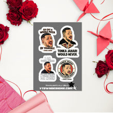 Load image into Gallery viewer, Tonka Jahari Sticker Sheet | Impractical Jokers Meme Stickers
