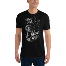 Load image into Gallery viewer, Make A Wish Blow Me Dandelion Black Graphic Tee [FRONT]
