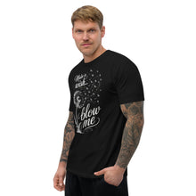 Load image into Gallery viewer, Make A Wish Blow Me Dandelion Black Graphic Tee on male model [FRONT/SIDE]
