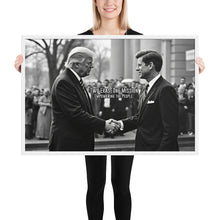 Load image into Gallery viewer, Two Eras, One Mission: Empowering the People - Trump &amp; RFK Framed Poster
