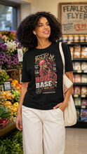 Load image into Gallery viewer, Woman wearing a Rob Base Tribute Shirt | It Takes Two Hip-Hop Tee in a grocery store
