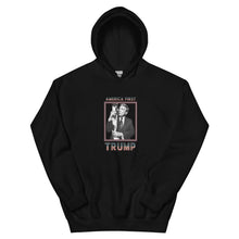 Load image into Gallery viewer, Trump America First Unisex-heavy-blend-hoodie-black-front
