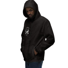 Load image into Gallery viewer, Verrado Golf-Inspired Windbreaker: Tee Off with a Twist! on model side view with hood up
