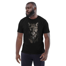 Load image into Gallery viewer, Man wearing a Mountain Lion Turquoise Jewelry Organic Cotton Tee on a white background
