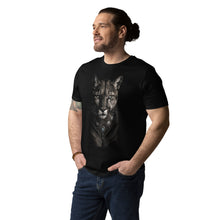 Load image into Gallery viewer, Man wearing a Mountain Lion Turquoise Jewelry Organic Cotton Tee on a white background
