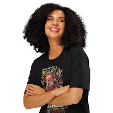 Load image into Gallery viewer, Woman wearing a Rob Base Tribute Shirt | It Takes Two Hip-Hop Tee and text on a white background
