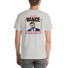 Load image into Gallery viewer, &quot;I Don’t Really Care, Margaret” Viral Quote T-Shirt - Trump Vance Design [Athletic Heather - Back of Tee]
