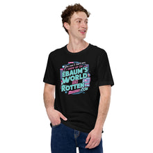 Load image into Gallery viewer, Retro Nostalgia T-Shirt: EBaum’s World &amp; Rotten.com Mashup [Front of tee, on a male model]
