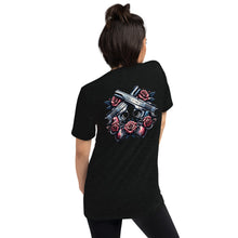 Load image into Gallery viewer, Liberty Tees: Pro2A Statement Shirts for Her [Colt + Roses] back of tee
