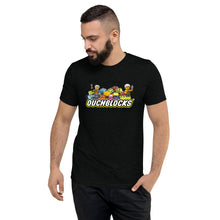 Load image into Gallery viewer, Exclusive OuchBlocks Tee – A Nostalgic Tribute to Classic Building Blocks for Ultimate Fans &amp; Builders! On male model front of tee
