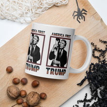 Load image into Gallery viewer, Trump America First Ceramic Mug – Sturdy &amp; Dishwasher Safe
