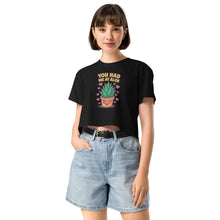 Load image into Gallery viewer, You Had Me At Aloe Crop Top for Plant Lovers – Soft Cotton Tee
