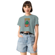 Load image into Gallery viewer, You Had Me At Aloe Crop Top for Plant Lovers – Soft Cotton Tee
