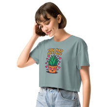 Load image into Gallery viewer, You Had Me At Aloe Crop Top for Plant Lovers – Soft Cotton Tee
