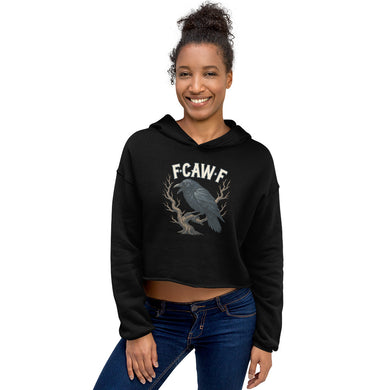 FCAWF Crow Meme Crop Hoodie – Funny Crows By VTown Design