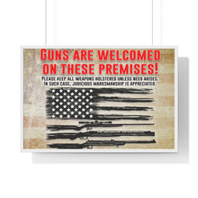 Load image into Gallery viewer, Guns Permitted Premium Framed Poster by Vtown Designs
