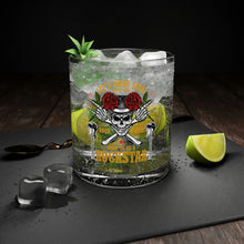 Load image into Gallery viewer, Born To Be A Rockstar Bar Glass For Fans of Rock Music mojito with lime
