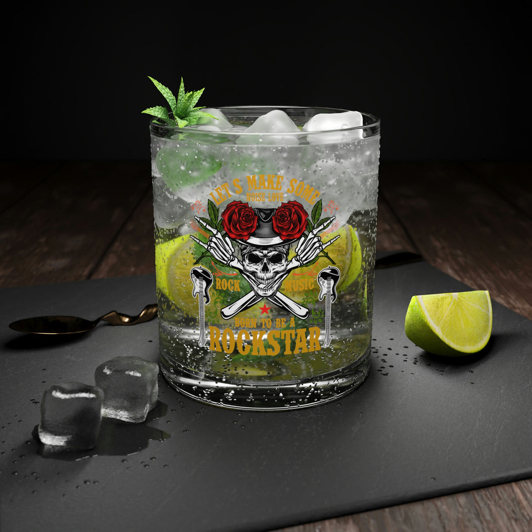 Born To Be A Rockstar Bar Glass For Fans of Rock Music mojito with lime