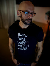 Load image into Gallery viewer, Zero Fuk$ by Vtown Designs Fitted T-Shirt (DRKR COLORS)

