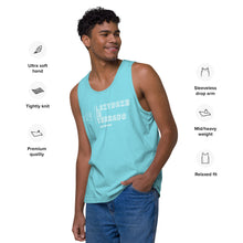 Load image into Gallery viewer, Men’s premium Cotton Heritage Tank Top (Colors) + Large Logo Centered
