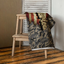 Load image into Gallery viewer, America Camo Towel on a wooden beach chair in a beach house
