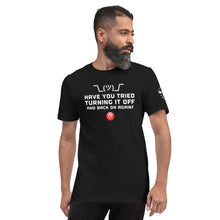 Load image into Gallery viewer, Reboot #ITLife Short-Sleeve Troubleshooting T-Shirt [BLACK]
