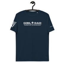 Load image into Gallery viewer, girl-dad-blessed-are-the-peacemakers-vtown-designs-dad-and-daughter-hanger-french-navy
