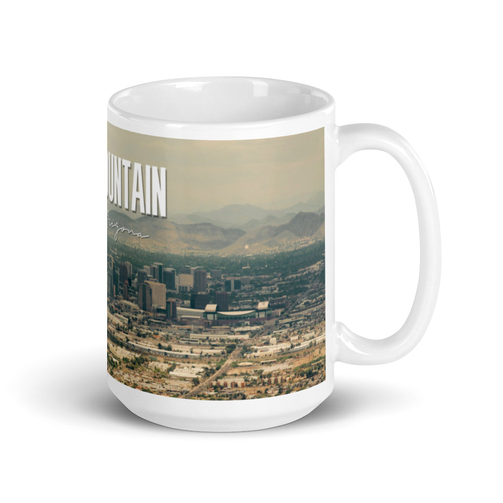 View from South Mountain - Phoenix, AZ - White glossy mug