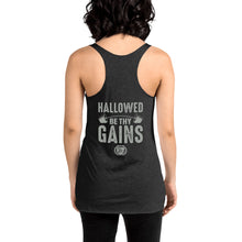 Load image into Gallery viewer, Hallowed Be Thy Gains Racerback Tank for gymsharks and gymrats back model 2
