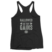 Load image into Gallery viewer, Hallowed Be Thy Gains Racerback Tank for gymsharks and gymrats back 
