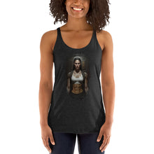 Load image into Gallery viewer, Hallowed Be Thy Gains Racerback Tank for gymsharks and gymrats front on model 1
